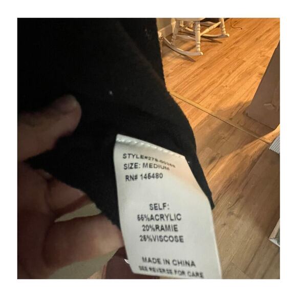 Mo:Vint Size Medium Black Sweater Open Cardigan Lightweight Knit Anthropologie - Picture 2 of 4